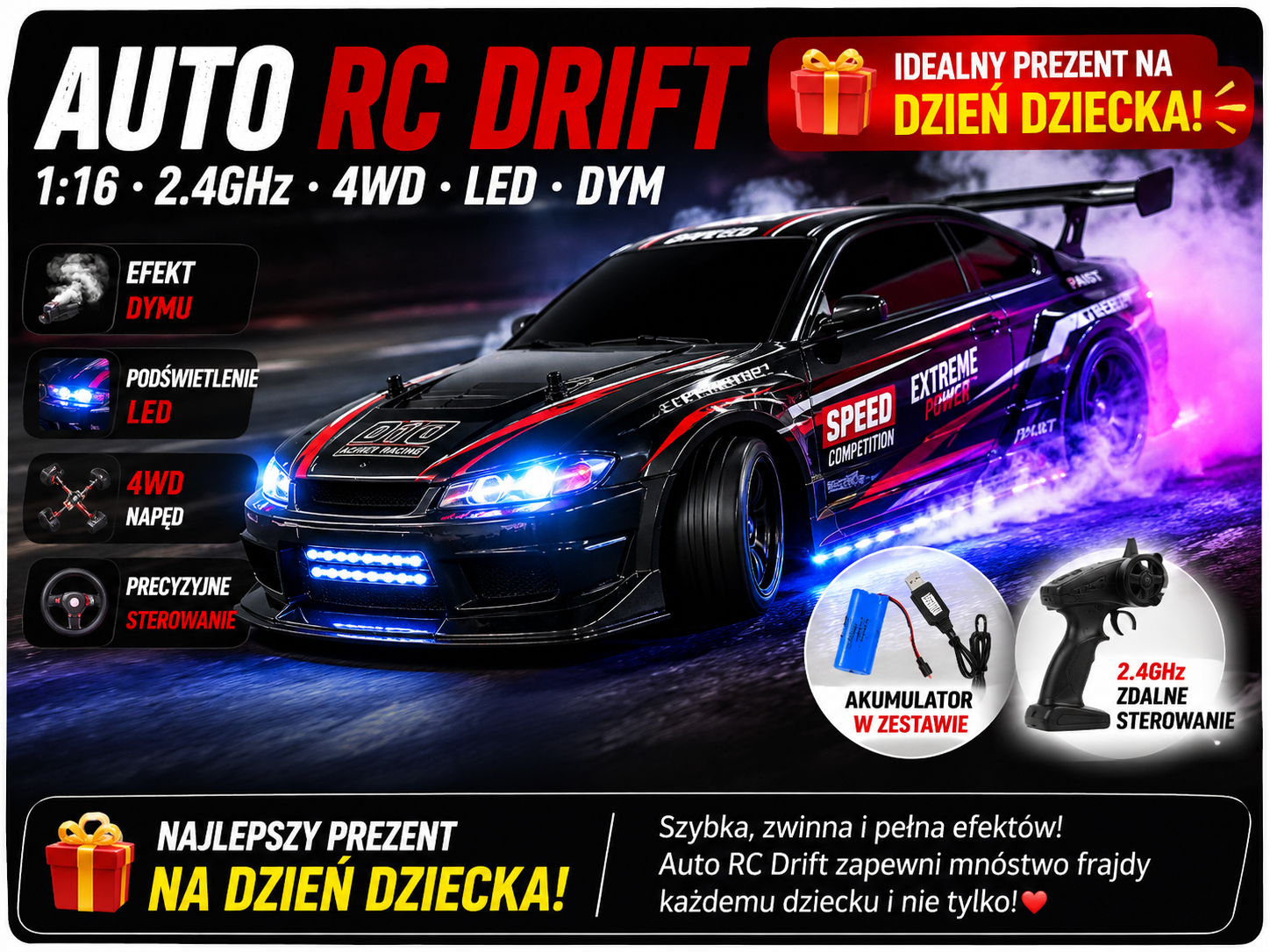 AUTO RC DRIFT 4WD LED